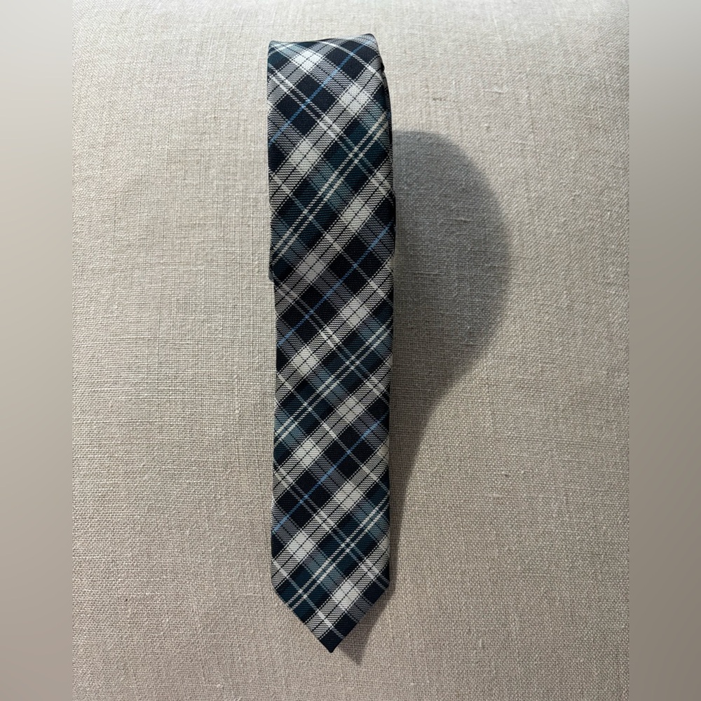Plaid Blue and Gray Men's Tie